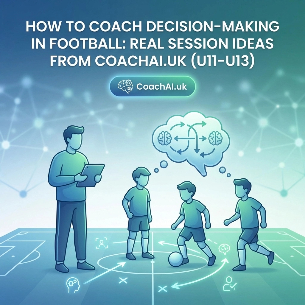 Coach explaining tactics to young players